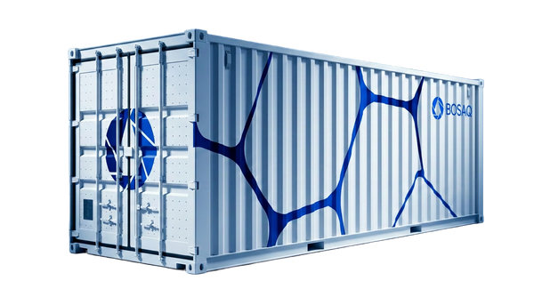 Gebrande BOSAQ-container voor modulaire waterinfrastructuur